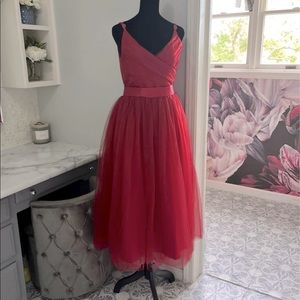NEW Women's Burgundy/Red Fancy Evening Tulle Dress SZ Med/8 Tutu Tea Length